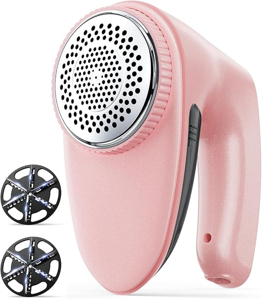 Bymore Fabric Shaver, Lint Shaver, Sweater Shaver for Clothes, Pink | Large 65mm head and six-leaf blades cover more area in fewer passes for fast, even care on sweaters, couches and furniture by Bymore