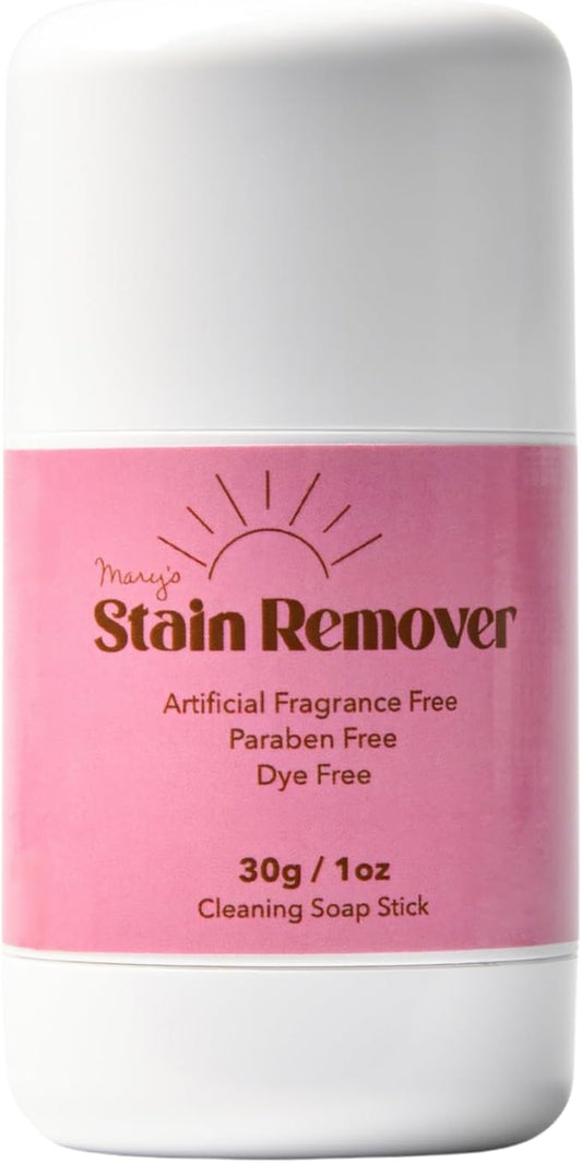 Mary's Stain Remover - Refillable Tube Stain Stick, Natural 6 Ingredient, Baby Gift, Tween Gift, Blood, Grease, Oil, Ketchup, Expo, Pen, Slime, Sports Stains, Refill Cartridge System