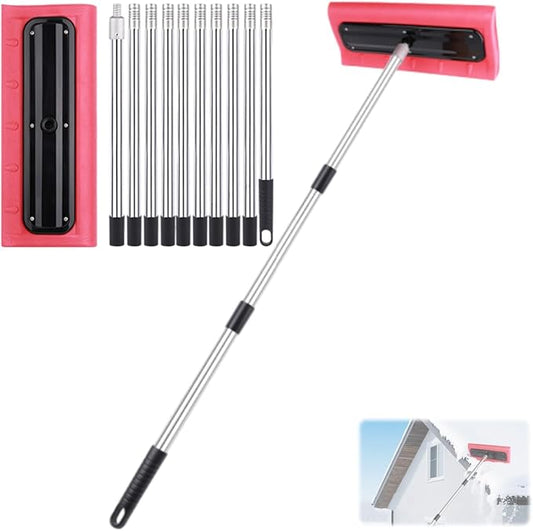 Roof Rake Snow Removal Tool, Snow Rake for House Roof, Adjustable Telescoping Snow Roof Rake, Foam Head Roof Snow Rake, Winter Cleaning Accessory, Rake Tool for Driveway Roof (4m)