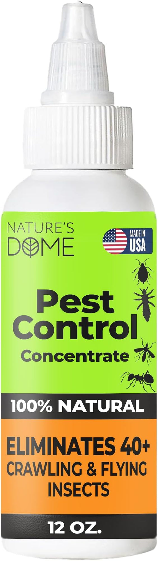 Nature’s Dome Pest Control Concentrate Spray 12 Oz | 100% Natural, Eco-Friendly Bug & Ant Spray That Makes 1 Gallon | Eco-Friendly Bug Spray for Flea, Ticks, Ant & Mosquitos | Safe for Pets & Kids