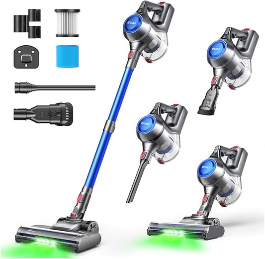 UML0 Cordless Vacuum Cleaner, 40Kpa Powerful Suction Stick Vacuum Cleaners for Home, 45 Mins Runtime, 1.6L Dust Box, Anti-Tangle, 8-in-1 Rechargeable Vacuum for Hardwood Floor,Carpet,Pet Hair