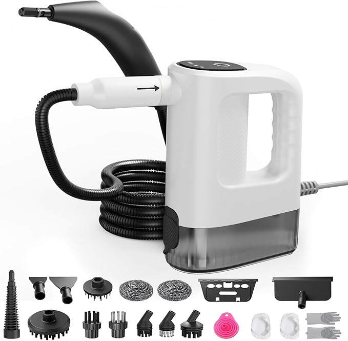 Handheld Steam Cleaner 15s Instant Heat-Up 400ML Tank Lightweight Portable Steam Cleaner for Home, Kitchen, Bathroom, Floor (White)