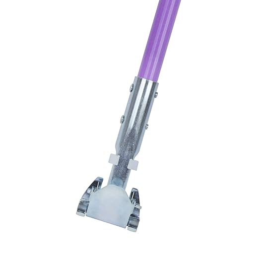 SPARTA Jaw Clamp Dust Mop Handle, Floor Dust Mop Frame Handle, Gripper Holder with Clip-On Connector for Floor Cleaning, Janitorial Supplies, Commercial Use, 60 Inches, Purple, (Pack of 12)