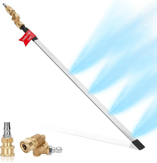 24" Radiator Cleaning Wand Set - 1500PSI Stainless Steel Dual Water/Air Radiator cleaner Cleaner/Pressure Washer Gun Adapter & Tips, Fit for Household Cars, Trucks, RV Radiators