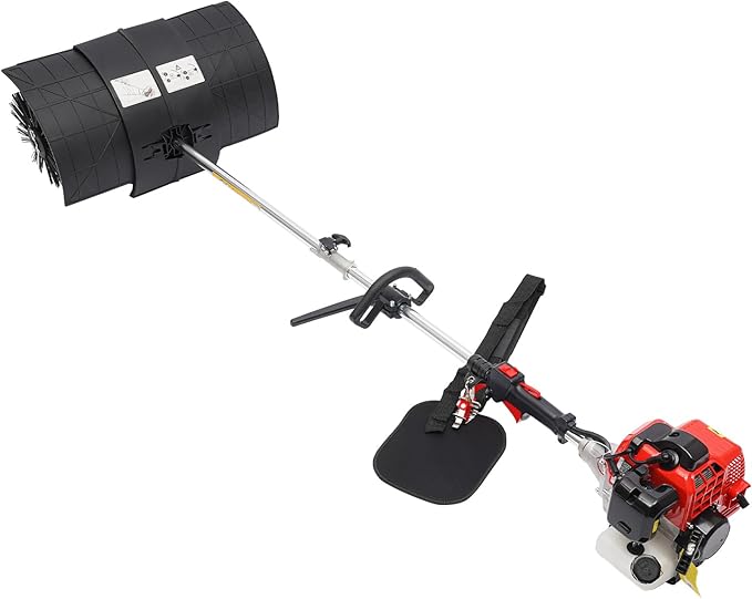 52CC 2-Stroke Gas Handheld Power Broom,20.47in Outdoor Gasoline Power Broom Walk Behind Sweeper Cleaning Driveway Tools,1.7KW High Performance Cleaner for Boulevards,Driveways,Lawns,Sidewalks