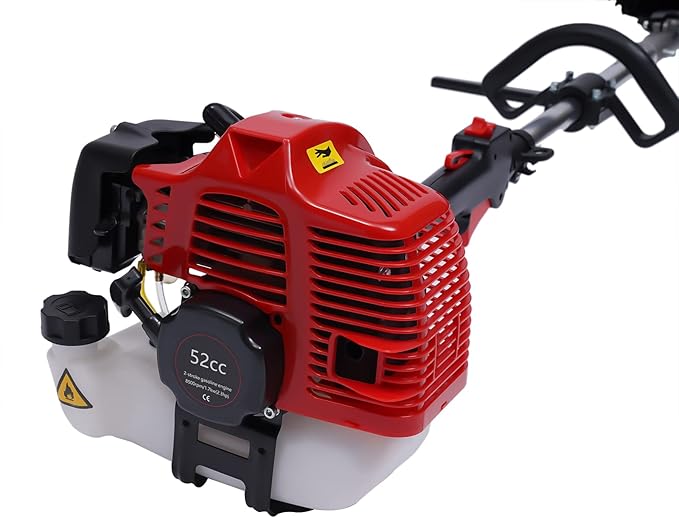 Power Brush Broom Sweeper,52cc 2 Stroke Gas Portable Hand held Sweeper,Artificial Power Handheld Walk Behind Sweeper Cleaning Driveway Walkway Tools for Lawn Outdoor 1700W 2.3HP