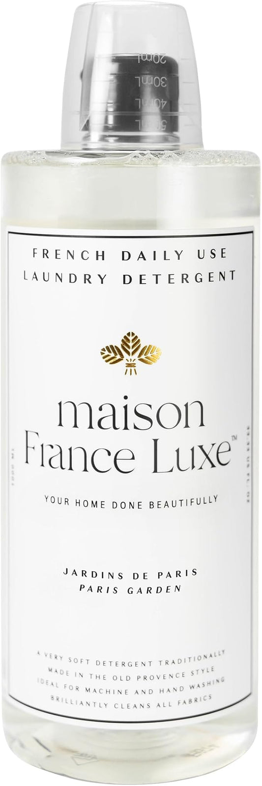 French Laundry Detergent, Plant Based Laundry Soap With Olive Oil and Coconut Oil for Machine or Hand Wash, Daily Use Formula for Colors and Whites, Paris Garden, 34 Fl Oz