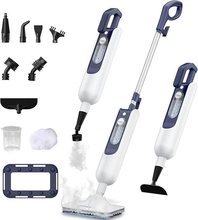 Steam Mop for Hardwood Floors, 11-in-1 Steam Cleaner with Handheld Steamer, 212°F Powerful Multi-Surface Cleaning for Tile, Grout, Carpet & Wall, Fast Heat, 22.9FT Cord, Floor Steam Mop