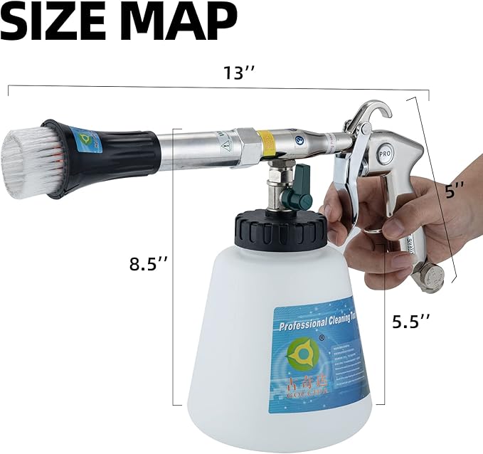 Car Cleaning Kit Multi-Purpose Cleaning Gun Detachable Sprinkler Head for Car Interior Plush Toy Blanket Cleaning Works with Air Compressor