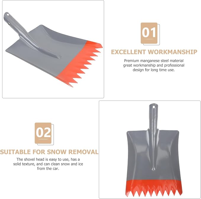 Outdoor Ice Breaking Shovel with Replaceable Metal Blade High-Strength Professional Ice Remover Tool Low-Temperature Resistant Shovel for Driveway and Windshield Deicing