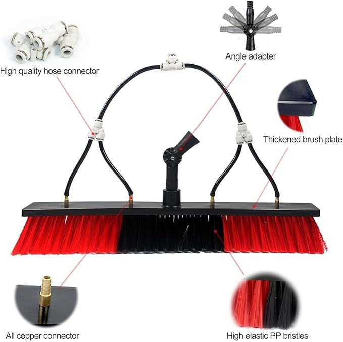 Window Cleaning Telescopic Pole,Water Fed Extendable Brush Suitable for Cleaner Conservatory Roof Photovoltaic Panel Cleaning Extendable Solar Panel Roof Cleaning Tools 7.2M