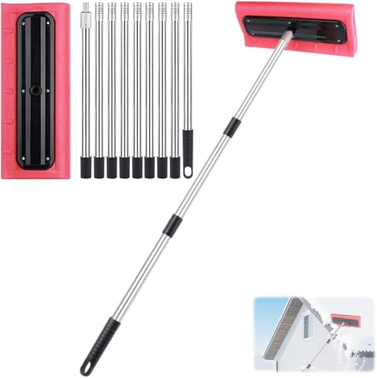 Roof Rake Snow Removal Tool, Snow Rake for House Roof, Adjustable Telescoping Snow Roof Rake, Foam Head Roof Snow Rake, Winter Cleaning Accessory, Rake Tool for Driveway Roof (3.6m)