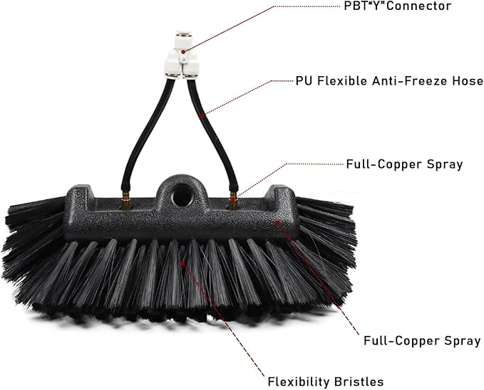 Window Cleaning Wand, Water Feeding Telescopic Brush for Pv Panel Cleaning - 12M/40Ft, Roof Cleaning Tool Window Cleaner Kit,35Cmbrushhead-9M/30Ft,35cmbrushhead,6M/20FT