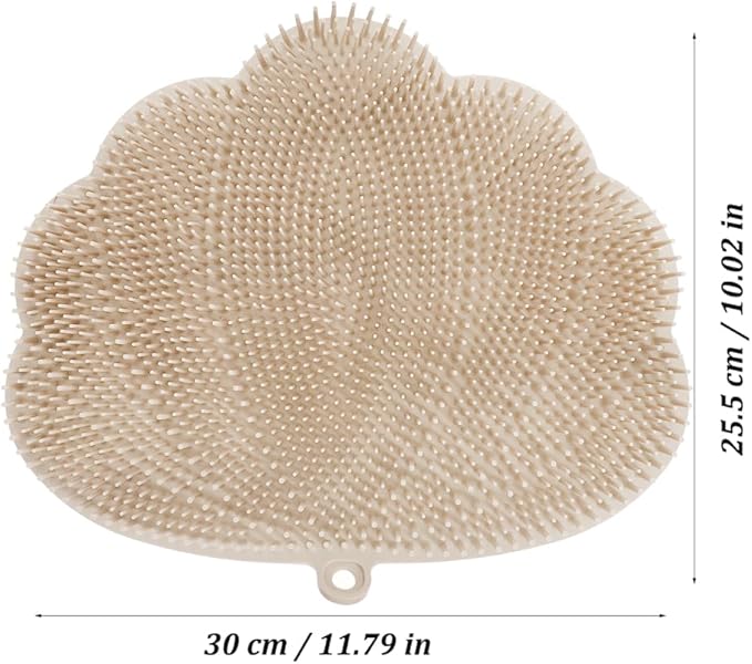 Angoily Wall-Mounted Back Scrubber for Shower Hands-Free Exfoliating Body and Foot Scrubber with Non-Slip Suction Cups TPE Material 11.8X10 Inches