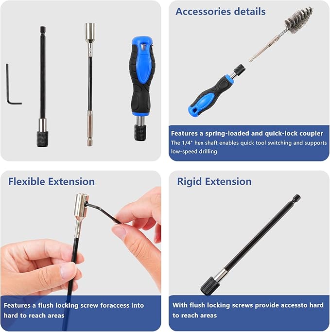Professional Diesel Injector Seat Cleaning Kit 8090S, Premium Stainless Steel Helix Brushes, Replacement Tool kit for Diesel Injector Seat