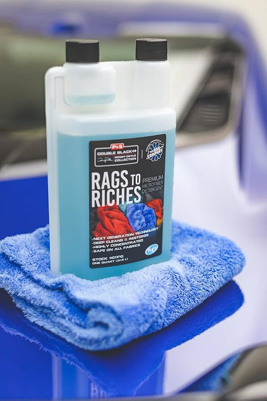 P & S PROFESSIONAL DETAIL PRODUCTS - Rags to Riches Quart + Gallon Refill Combo - Premium Microfiber Detergent, Deep Cleans and Restores, Safe on All Fabrics, Highly Concentrated (1 Gallon + 1 Quart)