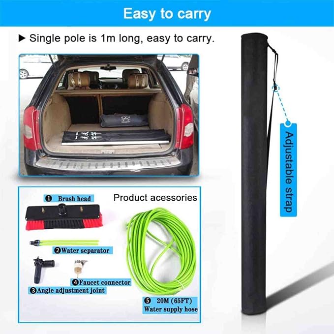 Photovoltaic Panel Cleaning Window Clean 5-12M Water Fed Telescopic Brush Extendable Cleaner Conservatory Roof Cleaning Tools 12M Rod 30Cm Brush Head,12M,50Cm Brush Head,9m,30cm Brush Head