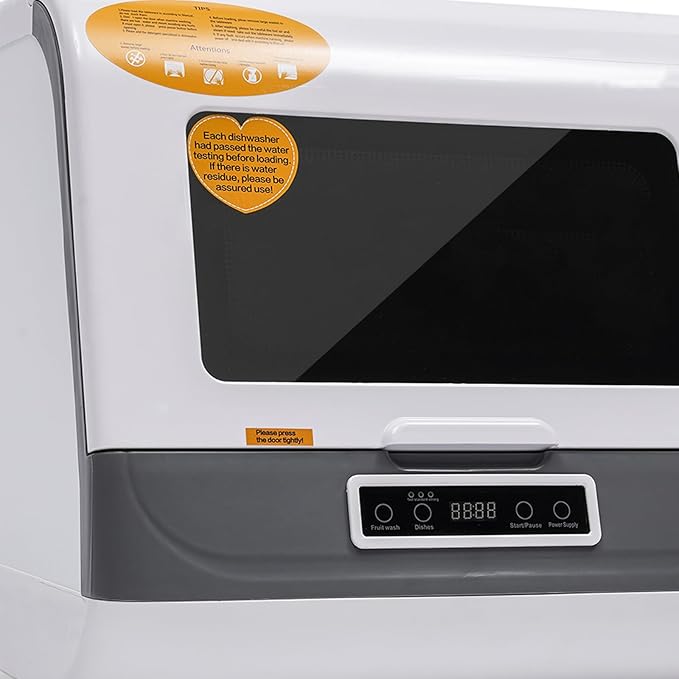 Portable Countertop Dishwashers with Bowl Basket, 800W Compact Dishwashers, 3 Washing Programs & Rotary Spray Washing, Hot Air Circulation Drying