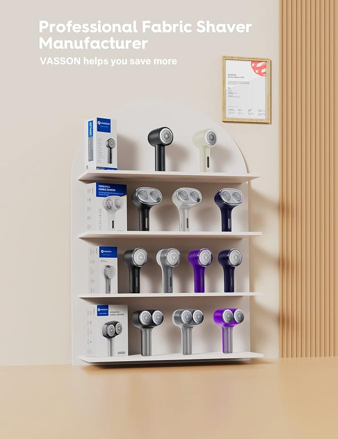 VASSON Fabric Shaver, Sweater Depiller & Pilling Remover | Dual-Head Design for 2X Faster Pilling Removal on Sweaters & Couches - Image 8