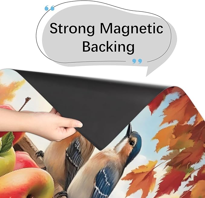 Autumn Bird Maple Apple Dishwasher Magnet Cover for The Front Magnetic Dishwasher Door Covers Dish Washer Sticker Wrap Home Decorative Appliances Panel Decal Kitchen Decor 23" x 26" (Magnetic)