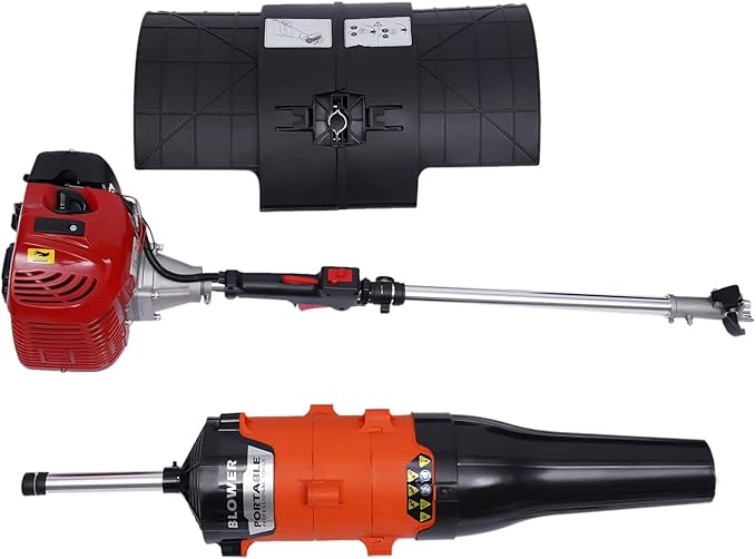 2 Stroke Gas Power Broom Sweeper Handheld Turf Grass Cleaner Driveway Snow Cleaning Machine Tool Walk Behind Tractor Air Cooling (52CC-2.3HP/1700W-With a Blower)