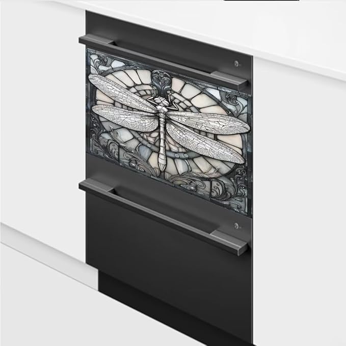 Dishwasher Magnetic Cover Front Door Dragonfly Refrigerator Magnet Decor Magnetic Sheet Sticker for Kitchen Appliance 23X17 in