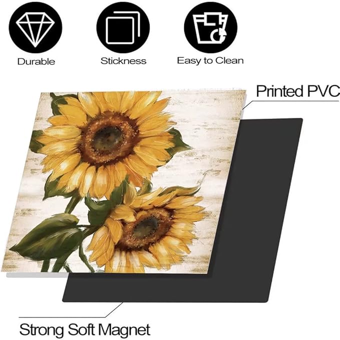 Retro Sunflower Kitchen Sticker Decor Dishwasher Cover, You are My Sunshine Dish Washer Door Panel Decal, Refrigerator Decal Decor, Ordinary 23"x17"INCH
