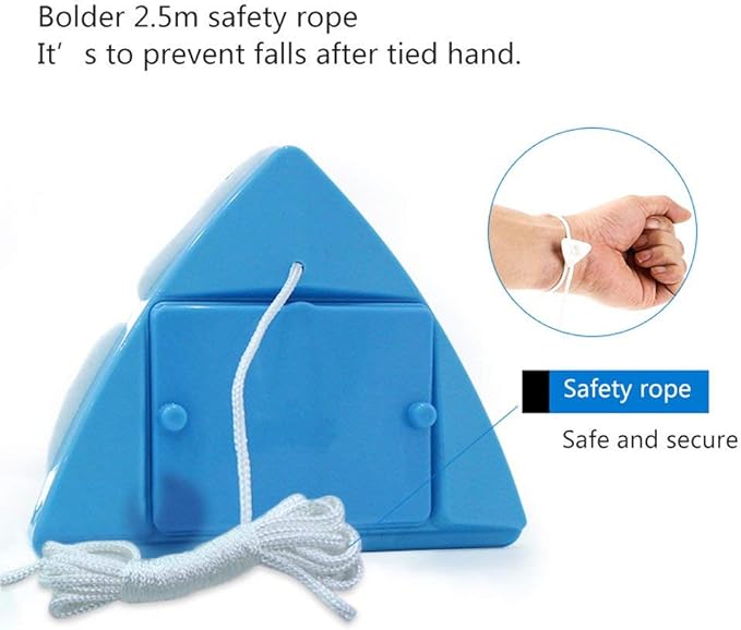 Double-sided Window Cleaner Glass Wiper Magnetic Cleaning Tools, 5-Gears Adjustable Magnetic Glider Washing Brush Tools, for High-Rise Double Car Glazed Windows Thickness 0.3"-1.2" (Blue)