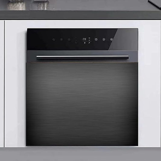 Black Brushed Stainless Steel Pattern Dishwasher Magnet Full Door Cover, Stainless Steel Magnetic Dishwasher Panel Decal, Black Metal Immediate Magnet Fridge Door Cover Sheet, 23" W x 17" H
