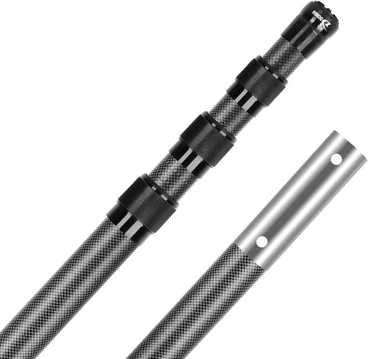 DOBEN Carbon Fiber Pool Pole, Professional Ultralight Pool Poles 4.6 to 15 FT, Telescoping Lightweight Pool Cleaning Pole, Heavy Duty Pool Pole for Skimmer Net, Brush, Vacuum Head 15FT