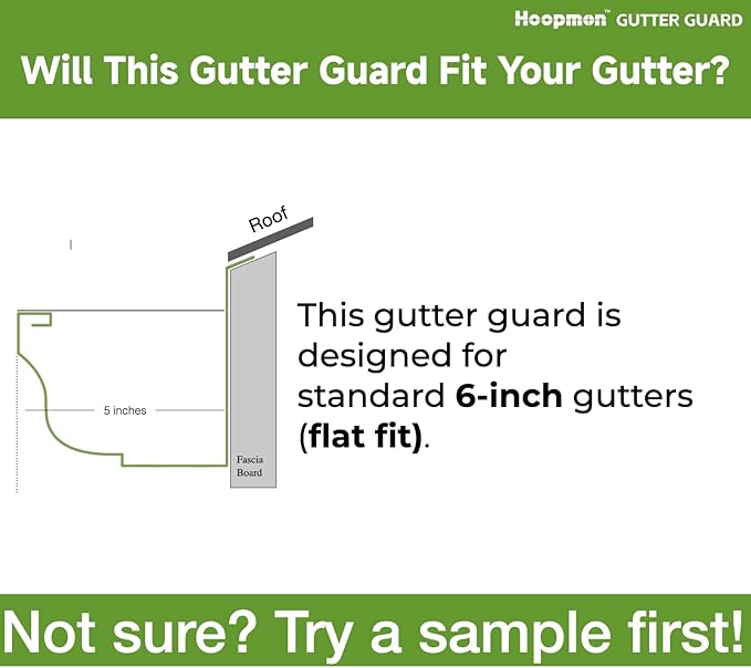 Gutter Guard – 100% Stainless-Steel Micro-Mesh Design, Pine Needle & Small Debris Protection, Fits 6 in K‑Style & Half‑Round Gutters, DIY Screws Included (200ft, 60pcs, 6in x 40in)