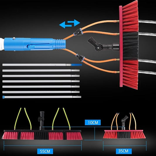 Cleaning Photovoltaic and Solar Panels,Window Clean, Glass Wall Cleaning, Washing Set Equipment Extension Pole Cleaning for Trucks Windows 4poles 35brush Head