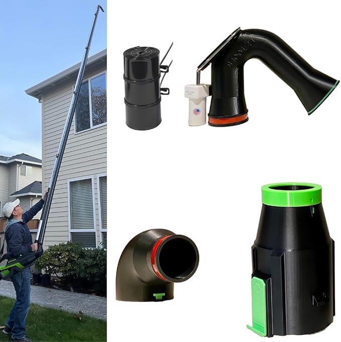 ArloCatcher 30-Foot Leaf Blower Gutter Cleaning Attachment – Fits EGO Leaf Blower 765, 670, 650, 615, 580, 575, and 530 CFM – Clean Two-Story Gutters from Ground, No Ladder Needed