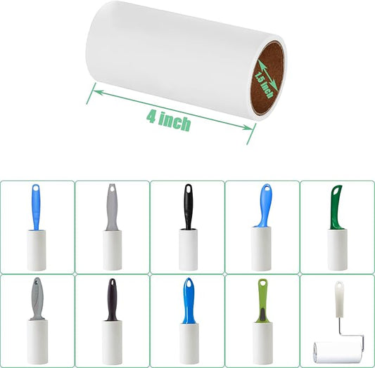 Lint Roller Refills 4 inch Bulk 10 Rolls Total 600 Sheets Extra Sticky Lint Remover Replacement Refills Compatible with Evercare PetLovers Muji IKEA and Others (Inside Dia. 1-1/2 inch) - Image 2