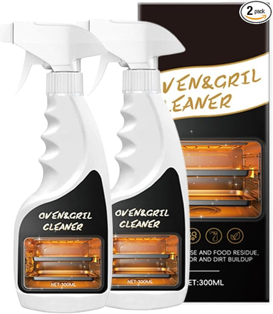 300ml Oven And Grill Cleaner Heavy Duty,Grill Degreaser For Outdoor Grill,Powerful Grease/Carbon/Odor Remover,No Harsh Scrubbing,Multi-Surface Safe,Kitchen Cooking Tools (2, 300ml)