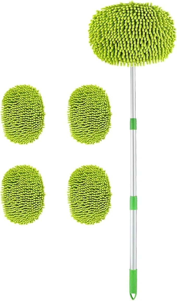 Car Washing Kit 44.1inch (About 112cm) Car Wash Brush Washing Sponge with Long Handle Cleaning, Cleaning Supplies Kit Outdoor Use (Color : Mop (Plus 4 Cloths)), HUIM SHSE3 STORE-1
