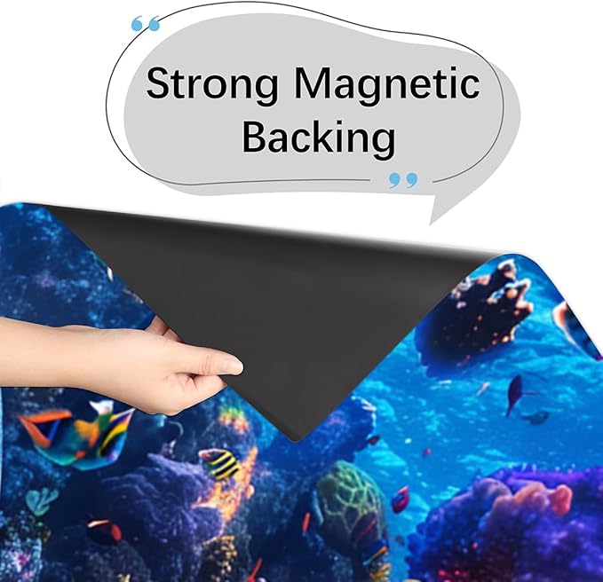 Ocean Fish Turtle Dishwasher Magnet Cover Decorative Refrigerator Covers Magnetic Reusable Dishwasher Door Cover Kitchen Appliance Sticker Cover 23x26Inch