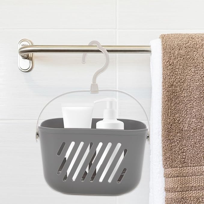PRETYZOOM Hanging Shower Basket with Hook 8.26 X 5.51 X 5.11 Inch Bathroom Organizer for Toiletries and Cleaning Supplies Space-Saving Bathroom Hanging Basket