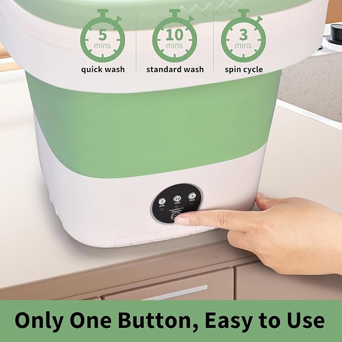 Mini Portable Washing Machine, Upgraded Washer with Spin Basket Laundry Machine, 3 Cleaning Modes Suitable for Small Clothes, Foldable Design Ideal for Hotel,Apartment, Home and Campain
