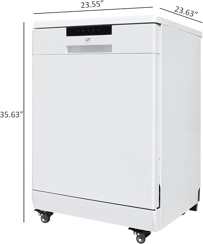 SPT SD-6513W Energy Star 24″ Portable Stainless Steel Dishwasher – White