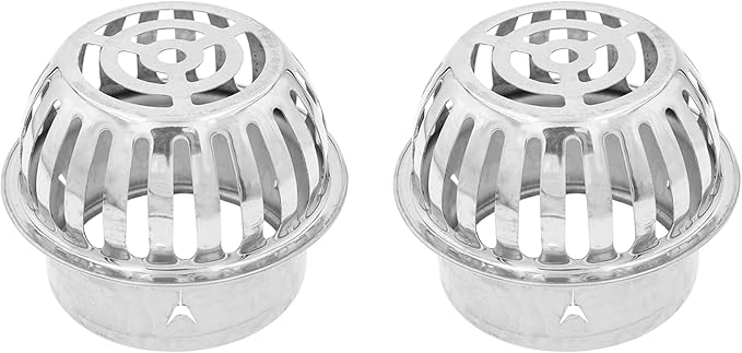 Roof Floor Drain,SAFYY 304 Stainless Steel Roof Drain Dome,Balcony Roof Dome Drain Cover,Yard Outdoor Anti Blocking Strainer,Gardens Gutter Cleaning Tool,Rain Bucket Drainage Parts (2, 150mm/6)