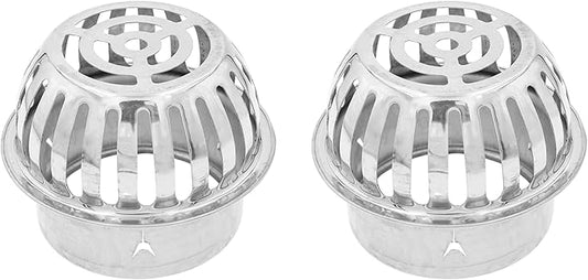 Roof Floor Drain,SAFYY 304 Stainless Steel Roof Drain Dome,Balcony Roof Dome Drain Cover,Yard Outdoor Anti Blocking Strainer,Gardens Gutter Cleaning Tool,Rain Bucket Drainage Parts (2, 150mm/6)