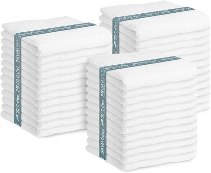 JMR White Bath Towels Bulk Pack of 36 (24x48) - 100% Cotton Lightweight & Quick-Dry Cotton Towels for Hotel, Rental Properties, Gym & Commercial Use
