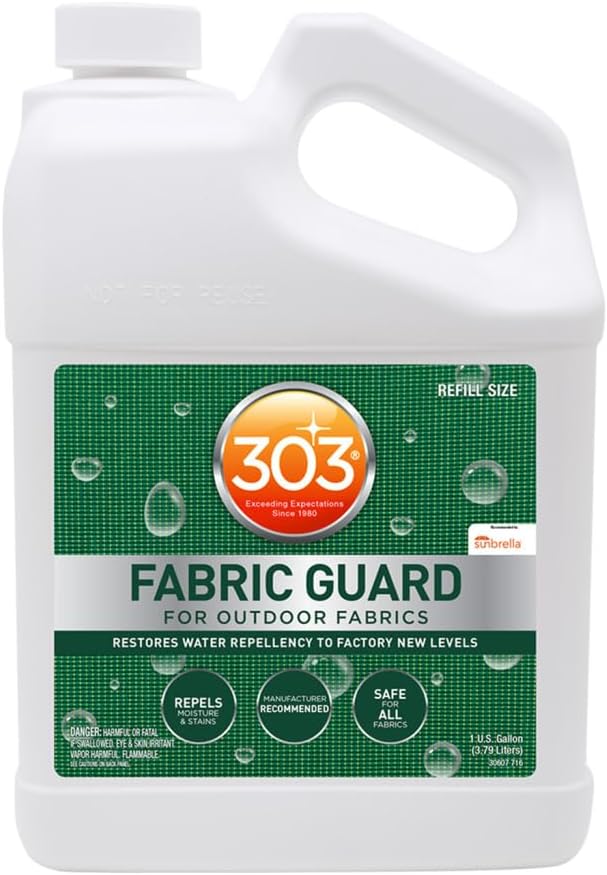 303 Products Fabric Guard – Water Repellent & Stain Shielding Fabric Spray, Safe for All Outdoor Upholstery, Easy to Use, Manufacturer Recommended, 1 Gallon