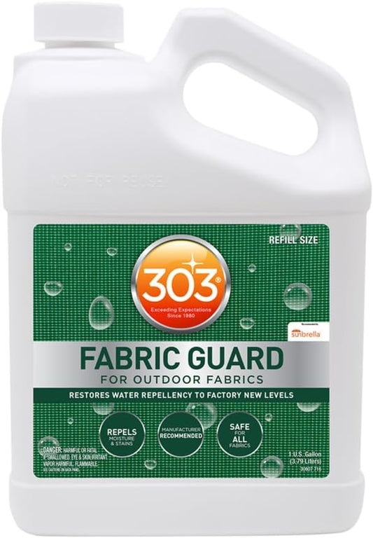 303 Products Fabric Guard – Water Repellent & Stain Shielding Fabric Spray, Safe for All Outdoor Upholstery, Easy to Use, Manufacturer Recommended, 1 Gallon