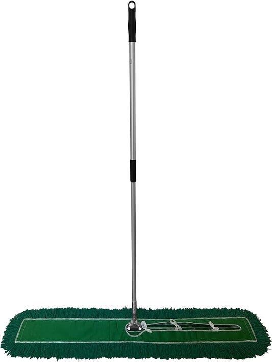 Ultimate Dust Mop Kit: Industrial-Grade Performance, Heavy-Duty Frame, Telescopic Handle - Green 48 Inch