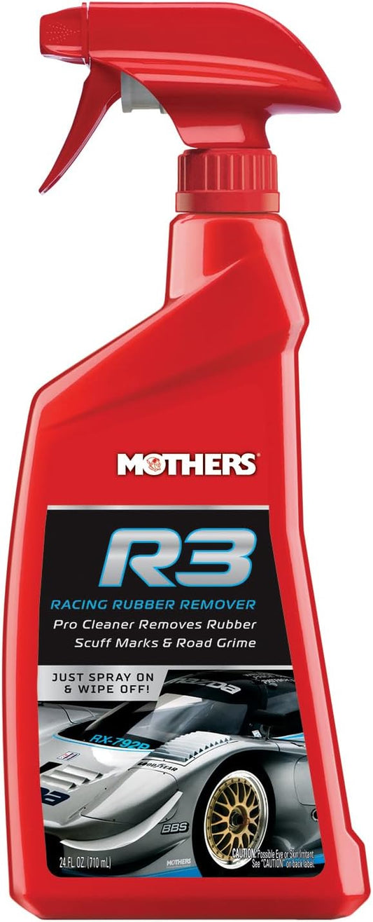 Mothers R3 Racing Rubber Remover, 24 oz. — Spray On & Wipe Off Pro Cleaner Removes Rubber Scuff Marks, Dirt & Grime from Paint, Glass, Vinyl Wraps, Tough Yet Gentle on Surfaces (09224)