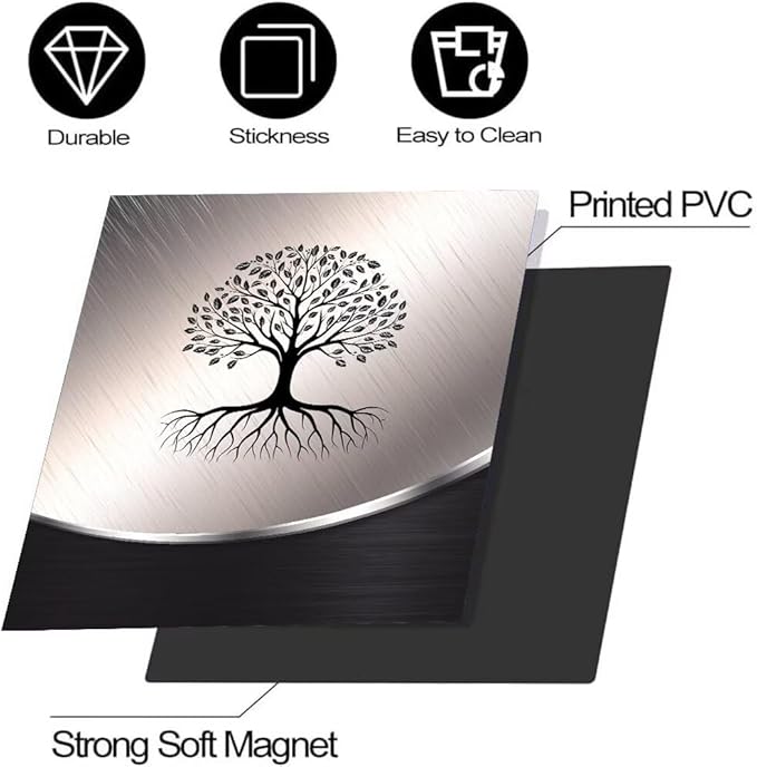 Magnetic Dishwasher Sticker Kitchen Stainless Steel Design Tree Pattern Refrigerator Magnetic Cover Decal Reusable Fridge Panel Decal Decor,23W x 26H inchse