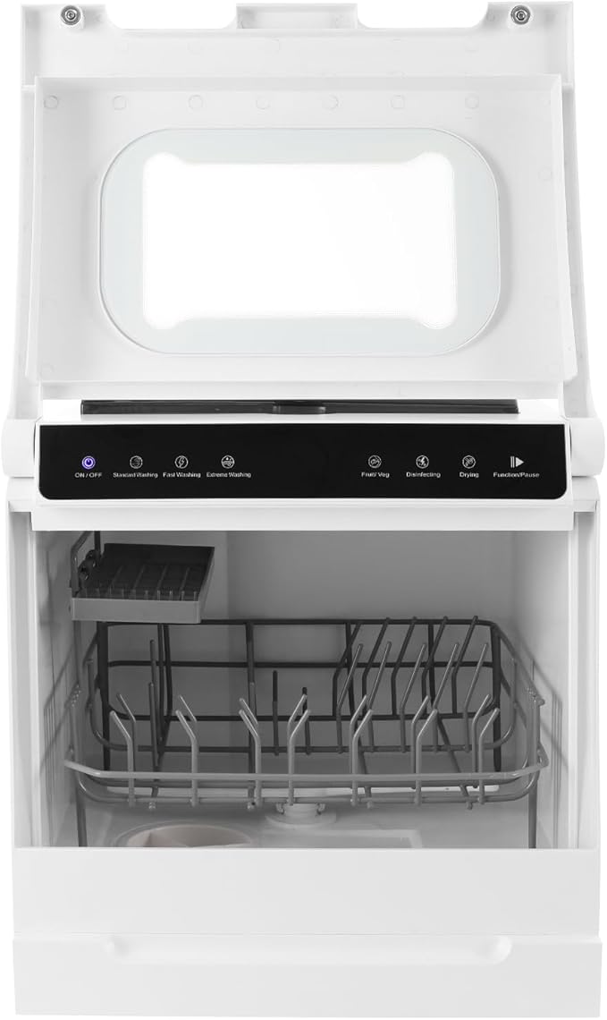 3-In-1 Portable Dishwasher,785W Countertop Mini Dishwasher With Display Screen & Child Lock,Multi-Functional Large Capacity Compact Drying Storage Dishwasher For Apartments,Dorms,Kitchens (800W 5L)