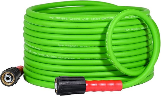 YAMATIC Flexible Pressure Washer Hose 30FT 1/4", 3200 PSI, M22-14mm Female Ends, Kink-Resistant Replacement for Gas/Electric Power Washer Troy-Bilt Ryobi Craftsman
